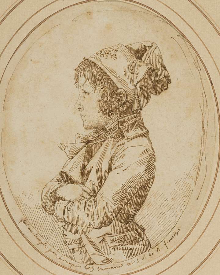 A Profile Portrait of a Young Boy in Revolutionary Costume